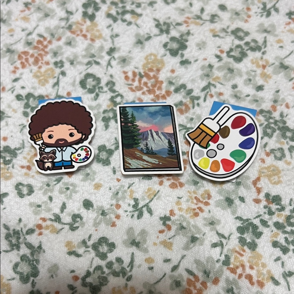 Gently Used Bob Ross Magnetic Bookmarks, Set of 3